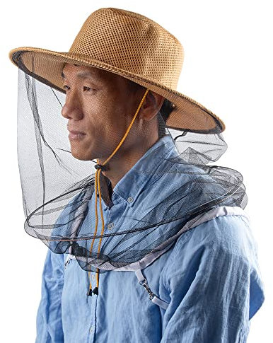 ZffXH Imkerei-Imker-Mesh-Hut, professionelle Imker-Schutzkappe für Männer und Frauen, Moskito-Kopfnetz, Hüte, Bienenhalter, Schleierhaube, Garten, Unkraut, Bauernhof, Arbeit