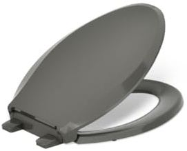 Kohler 75796-RL-58 Cachet Nightlight Readylatch Quiet-Close Elongated Toilet Seat, Thunder Grey