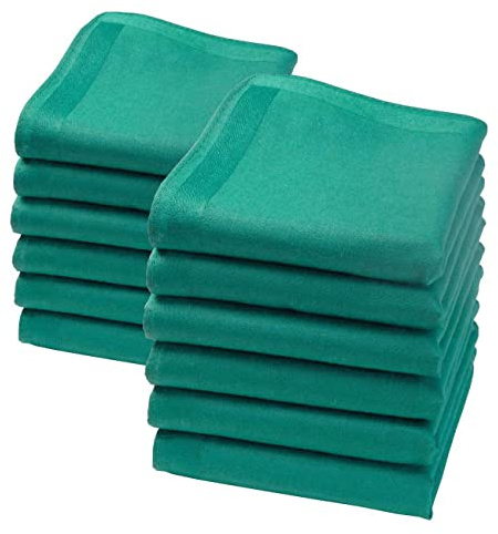 Merrysquare - Piccoli Fazzoletti Tinta Unita – Modello LILLIPUT - 23cm x 23cm - 100% Cotone (Verde scuro)