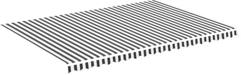 vidaXL Tissu de Remplacement pour Auvent Toile d'Auvent Tissu de Rechange pour Store Banne de Jardin Terrasse Extérieur Anthracite et Blanc 5x3,5 m