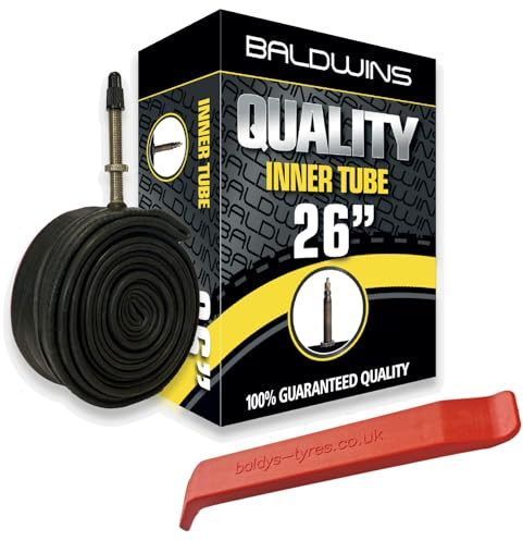 Baldwins Bike Inner Tube 26 x 1.75 to 2.125 Presta Valve & BALDY'S TYRE LEVER