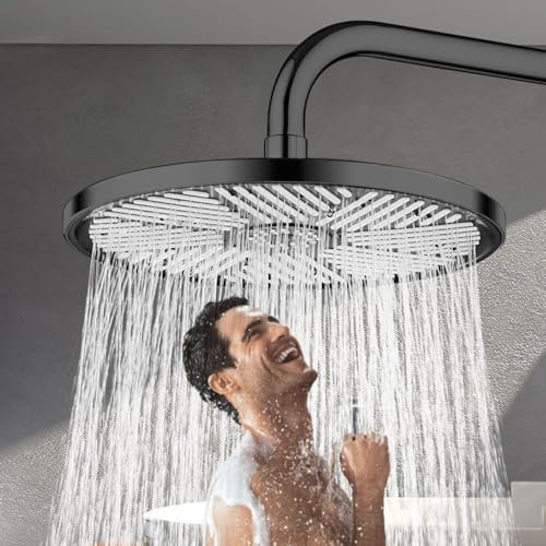 JINYOMFLY Regendusche Duschkopf 10 Zoll, Groß Duschkopf Regendusche Wassersparend, Kopfbrausen mit Anti-Kalk-Düsen, Duschkopf Gartendusche Hochdruck Kopfbrause Wassersparend