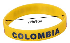 HEALEEP Silikonarmband Länderarmband Kolumbien 6 Stück mit Flaggenaufdruck Weich und Angenehm Einheitsgröße für Fußballspiele Sportevents Basketball Baseball Fanartikel