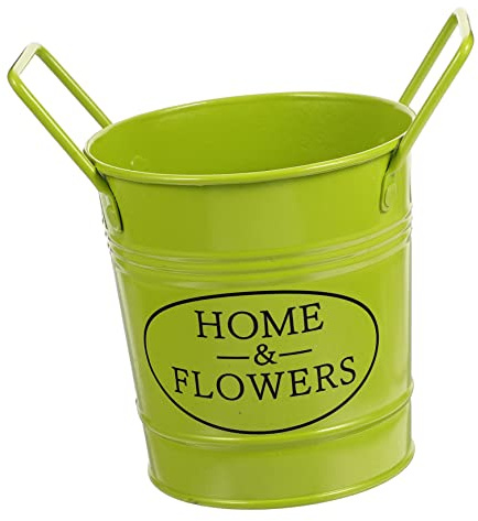 POPETPOP 3 Cestas Pequeñas para Plantas Macetas De Metal Floreros De Hierro Cubos De Jardín con Asa Cómoda.