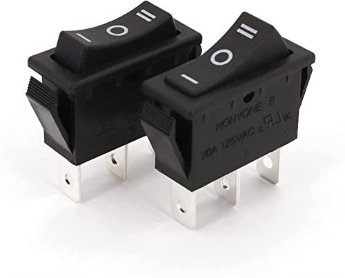 JRXFXEKW Wippschalter, 5 Stück, Schwarz, 32 x 14 mm, Hochstrom, 3-polig, 3-Wege-SPDT-Wippschalter, 20 A/125 VAC (Farbe: 5 Stück R-1-130) (Color : 5pcs R-1-130)
