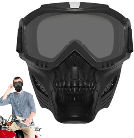Zuasdvnk Motorradbrille mit abnehmbarer Gesichtsmaske,Skibrille | Reiten Offroad Radfahren Motorrad Schutzbrille | Beschlagfreie, warme Schutzbrille, Airsoft-Schutzbrille, Maske, Dirtbike, ATV,