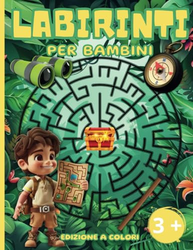 Labirinti per bambini: Giochi, puzzle e passatempi per bambini, dai 3 anni in su, trova la strada e raggiungi l'obiettivo, edizione a colori