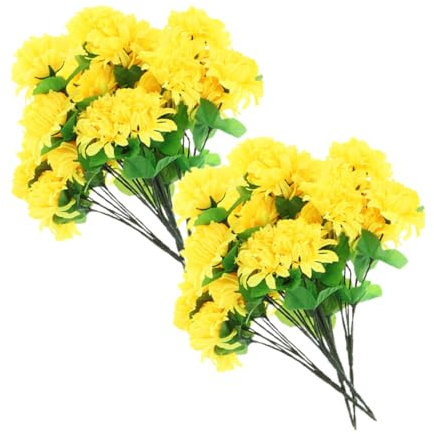 Amosfun 8 Pièces Bouquet Artificiel Fausses Fleurs Fleur en Plastique Fleur De Chrysanthème De Cimetière Fleurs Funéraires pour Cimetière Décoration De Tombe pour Cimetière Habit en Soie