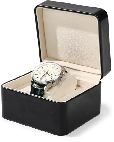 Oirlv PU Leder Uhrenbox Geschenkbox Uhrenaufbewahrung Reisespeicher(Schwarz)