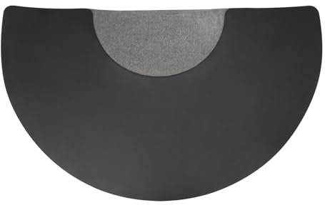 Salon Bodenmatte rutschfest,Salonmatten Halbrunde Matte Anti-Ermüdungsmatte,Ergonomische Matte, für Haarstylisten Friseurmatte Ladenstuhl Boden Barbershop,Schwarz