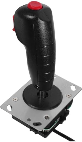 Joystick de Jeu pour Machines de Vol, Poignée Noire en Plastique et Fer | Carte à Micro-interrupteur, Contrôle Précis, Design Unique, pour Jeux de Simulation de Vol, Gamers
