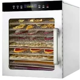 RIQHTIK Déshydrateur Alimentaire Professionnel, Plateaux en Acier Inoxydable 10/12/16, avec minuterie et température réglables numériquement pour Viande séchée, Herbes, Viande,10Layer