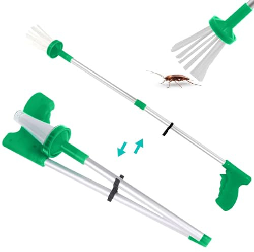 GTJEOI Spinnenfänger, Insektenfänger, Handgehaltener Spinnenfänger mit Langem Griff, Spider Catcher, Spinnengreifer Extra Lang mit Klappgriff zum lebenden Fangen von Spinnen und Insekten