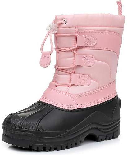 Felabo Kids Boys Girls Snow Boots Water-Resistant Winter Boots with Warm Lining & Anti-Slip Sole (Little Kid/Big Kid)