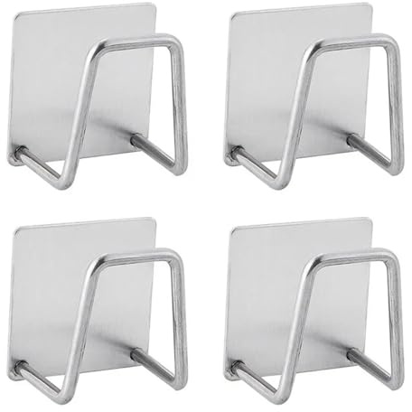 ZNJAMN Handtuchhaken FüR Badezimmer 8 Stück Schwammhalter Edelstahl Waschbecken Abfluss Wäscheständer Bad Wandhaken Aufbewahrungshalter Küchenhelfer FüR Bad & KüChe(Silver)