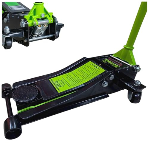 Cric Sollevatore Idraulico Professionale 5 Tonnellate (5000 Kg) | Martinetto a Carrello Robusto con Doppio Pistone Rapido | 2 Ruote Bidirezionali per Manovre Facili | Ideale per Auto, SUV, Furgoni