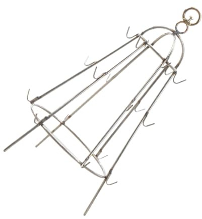 IWOWHERO Soporte para Barbacoa de Acero Inoxidable con Colgador Práctico Parrilla para Asado Exterior Resistente y Duradera para Camping y Picnic