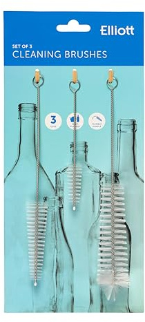 Elliott Small Cleaning Brush Set, Mini Brushes for Straws, Bottles, Jars, Baby Bottles & Vases, Flexible, Durable & Easy to Use, Ideal for Cleaning Hard-to-Reach Areas
