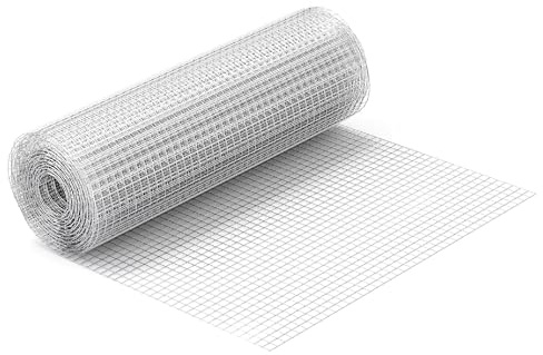 Rete Zincata Elettrosaldata Maglia Quadrata 12,5x12,5 mm Filo 0,9 mm Rete Metallica Multiuso per Recinzioni Giardino Balconi Animali e Protezione Alberi Resistente e Facile da Tagliare - 1,5x10 Metri