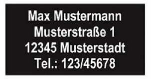 Gravola Drohnenkennzeichen 30x15mm, Aluminium, Schwarz, Selbstklebend, Drohnenkennzeichnungspflicht