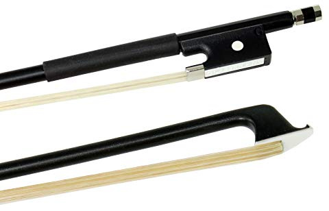 VIOLIN BOW FIBERGLASS HALF-LINED FROG LEATHERETTE GRIP - 4/4