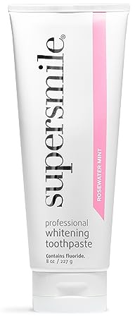 Supersmile Rosewater Mint whitening toothpaste with fluoride – professional formula for brighter teeth – Whitens Up to 6 Shades, 8 oz
