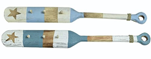 Kaemingk dekorative Maritime ausgefallene Holzgarderobe in Form eines Paddels mit 3 Haken Preis für 1 Stück