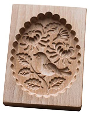 Syfinee Molde de grabación en relieve para sello,Cortador de moldes de galleta,Moldes de galletas de madera tallados para hornear,Molde de cortador de galletas de jengibre DIY