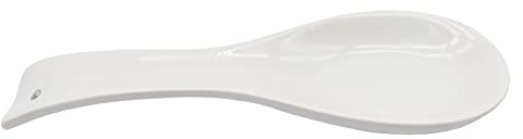 Acan Tradineur Porte-cuillère en céramique, facile à nettoyer, ustensiles de cuisine (blanc - 24,5 x 7,2 x 2,5 cm)