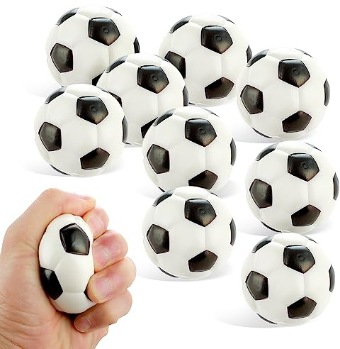 Abeillo 9 stycken stressboll mini stressbollar 6 cm dekompression svamp fotboll squeeze boll antistressboll svamp klämboll bordsfotboll svampboll för barn och vuxna