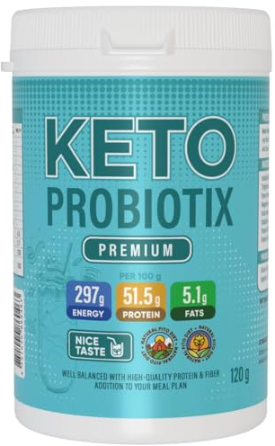 Keto Probiotix - Productos proteicos para dieta cetogénica, pérdida de peso segura y natural | Activa el metabolismo, mejora la digestión y purifica el cuerpo 120 g, batido vegano, polvo