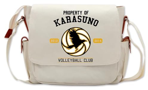 Zhongkaihua Haikyuu Tasche Messenger Bags Umhängetasche Manga Haikyuu Merch Print Crossbody Schultasche Satchel Bag Casual Reise Sporttasche Beige, Typ 1, 33*26*13CM