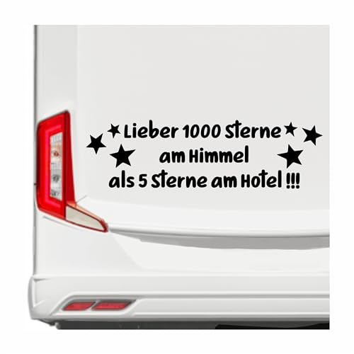KLEBEKÖNIG Wohnwagen Wohnmobil Aufkleber - Lieber 1000 Sterne am Himmel - Camping Autoaufkleber Reisen Van Bus Dekor Caravan Wohnanhänger Camper