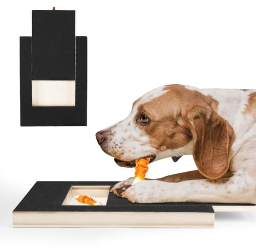 Auauraintt Kratzbrett für Hunde,mit Leckerlibox,Scratch Pad für Nägel,Sandpapierbrett,Alternative zu Krallenknipsern und -Schleifern für Hunde