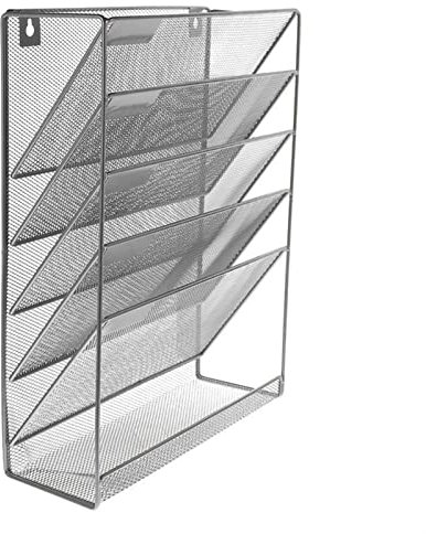 UHJKLA Akten-/Zeitschriftenordnerhalter Aktenregal 5-lagiges wandmontiertes Aktenregal Modernes Hängeregal aus schwarzem Metall für Studentenwohnheime Nachttisch-Wand-Akt