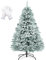 183cm Künstlicher Weihnachtsbaum PVC, 472 Spitzen Simulierter Tannenbaum mit Schnee, Christbaum Silbertannen Schnellaufbau, Klappsystem Metallständer, Dekorationen für Innen- und Außen Weihnachten