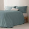 Juego Funda Nórdica Cama 150/160, Lisa 100% Algodón, Funda Edredón 240x220 cm y 2 Funda Almohada, Transpirable, Suave, Color Azul