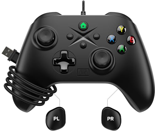 Ligame Switch Pro Controller, Wired Gamepad Compatible with PS3, Switch/Lite, Windows PC and Android Device, Support to Custom Programming and Turbo Functions, Black