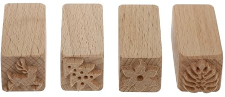 Amosfun 4 Stück Gebäck Stempel Gebäck Prägung Fondant-stempel Bäckereibedarf Selber Machen Tortenstempel Blumenplätzchen Gebäckstampfer Backstampfer Brotstampfer Weihnachtsausstecher Buche