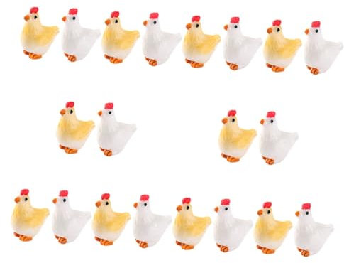 HEMOTON 20 Stücke Mini Huhn Statue Set Für Garten Mini Harz Henne Ornamente Landschaft Dekorationen