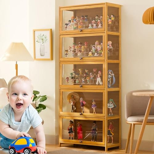 Witriolik Display Cabinet - Glass, Tough Texture, Sealed and Dustproof for Living Room, Kids Playroom, Bedroom - Suitable for Various Scenarios