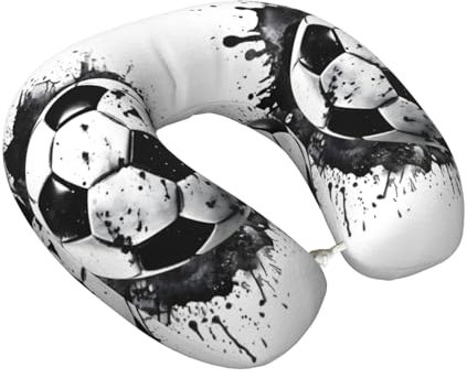 Mexpekil Travel Pillow Ink Football Neck Pillow for Travel Airplane Car Office Neck Support Memory Foam Pillow