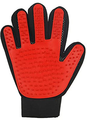 JYMALISA Reinigungshandschuhe Silikon Hund Pet Grooming Handschuh Katzen Bürstenkamm Desjedding Haarhandschuhe Hunde Bad Reinigungsmittel Tierkämme Reinigungshandschuh(Red Right Hand)