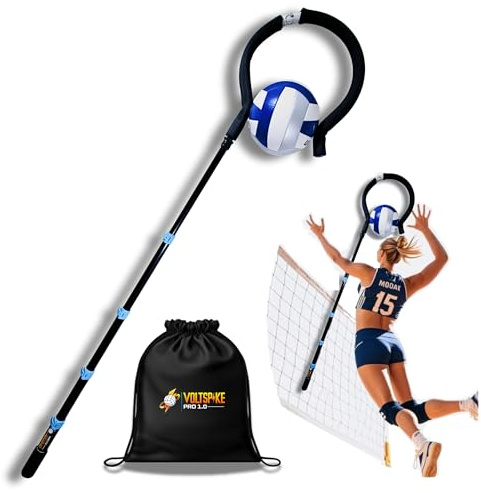PawSet Apex Entrenador de pinchos de voleibol, entrenador de servicio de voleibol con gancho de bola y poste ajustable de 18 a 55 pulgadas, equipo de entrenamiento de pinchos de voleibol, gancho