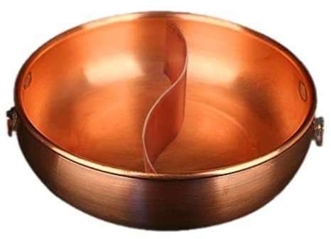 Qianly Vielseitiger Kupfertopf für Shabu Shabu, Geeignet für Haushalte Und Restaurants mit Induktions Und Gasherd, 24cm mit Trennwand