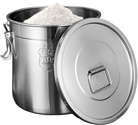 AIZYR Contenitore Ermetico Barile Sigillato in Acciaio Inossidabile 304, Secchio per La Conservazione Dell'olio di Riso con Coperchi Contenitore per Alimenti per Farina, Chicchi di caffè, Latte,6L