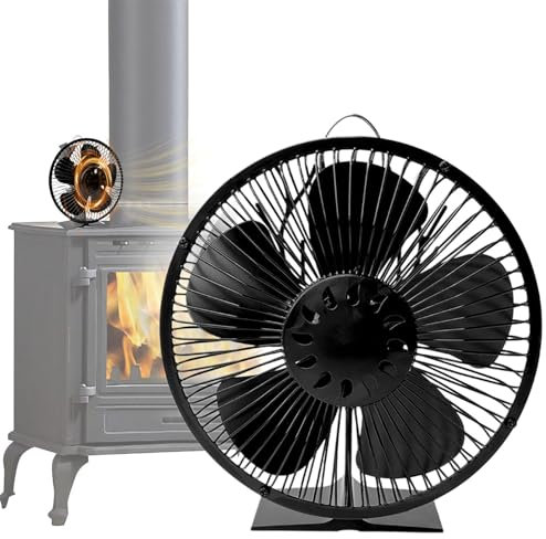 Zubehors Ventola per riscaldamento, ventola per stufa a legna,Ventilatore per a legna | Ventola per stufa silenziosa, non elettrica, con copertura protettiva per stufe a legna, caminetti,
