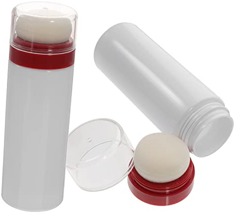 Supvox Tragbare Babypuder Dose mit Hygienischem Schutz Weicher Puderquaste und Feuchtigkeitsgeschütztem Behälter aus PP und Baumwolle für Babypflege zu Hause und Unterwegs