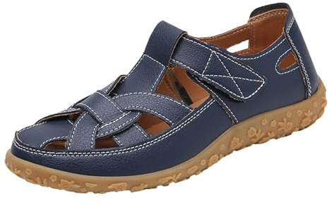 Sandales pieds larges pour femme - Sandales pieds nus - Antidérapantes - Séchage rapide - Chaussures d'été - Évidées - Respirantes - Chaussures orthopédiques cool, bleu, 39 EU