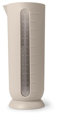 Blim Plus - Caraffa Graduata QB L Moka Grey 1 Litro - Misuratore Liquidi Beccuccio Salvagoccia - Made in Italy